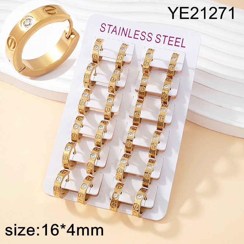 Level B Stainless Steel New Trendy Women Jewelry Golden Hoop Earrings