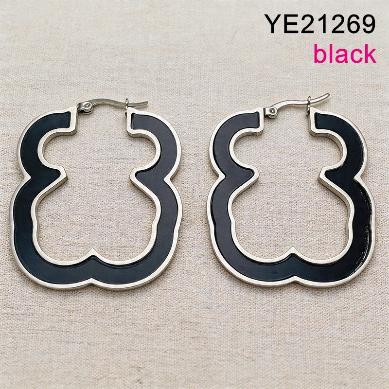Level B Stainless Steel New Trendy Women Jewelry Animal Steel color Hoop Earrings