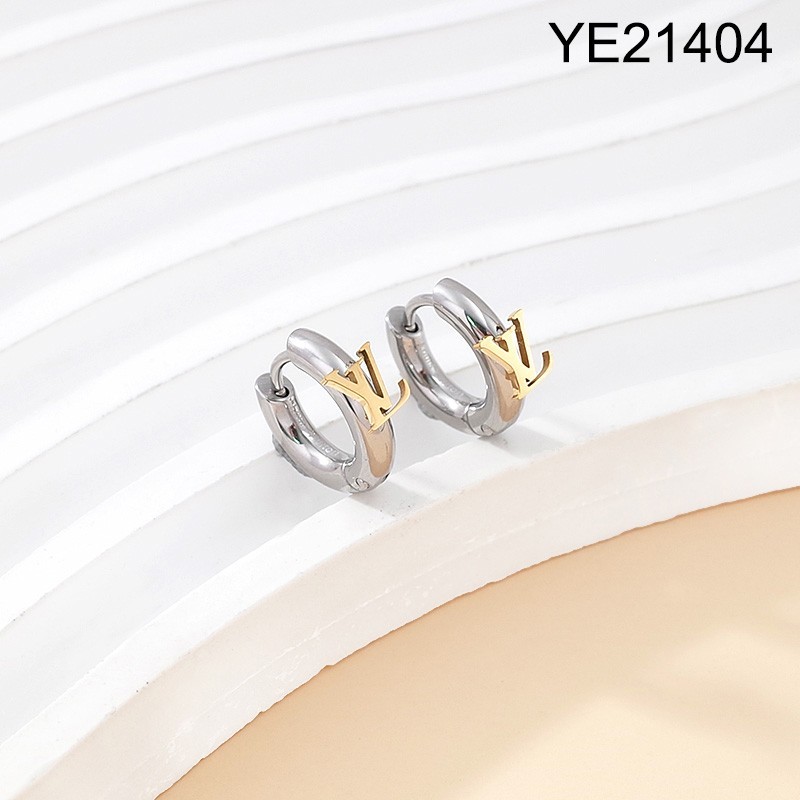 Level B Stainless Steel New Trendy Women Jewelry Two Tone Hoop Earrings