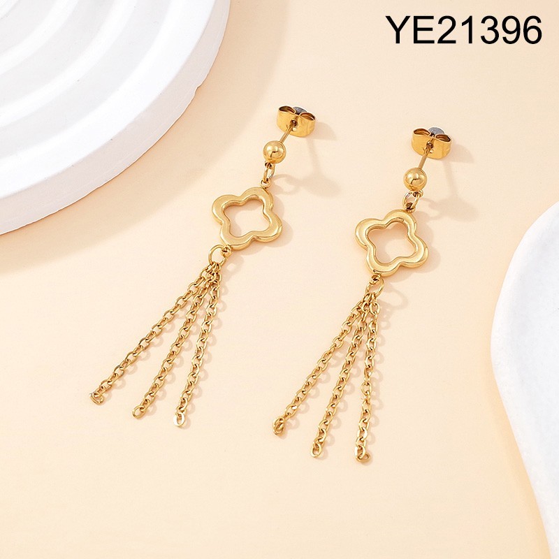 Level A Stainless Steel New Trendy Women Jewelry SYC Golden Tassel Earrings