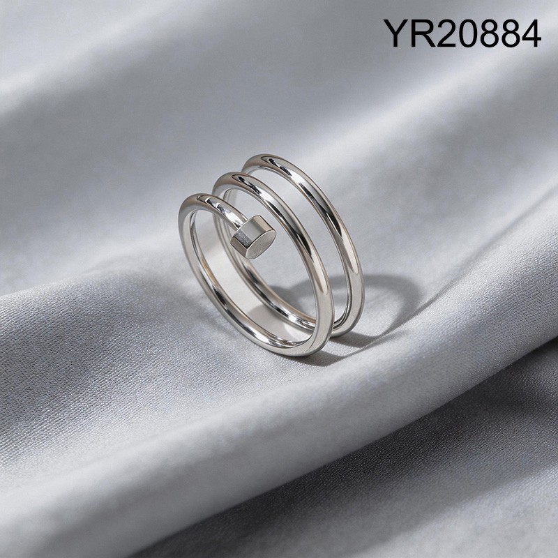 Level B Stainless Steel New Trendy Women Jewelry Steel color Rings