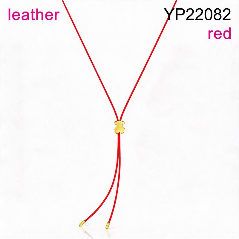 Level B Stainless Steel New Trendy Women Jewelry Animal Golden Adjustable Drawstring Red Leather Pendant
