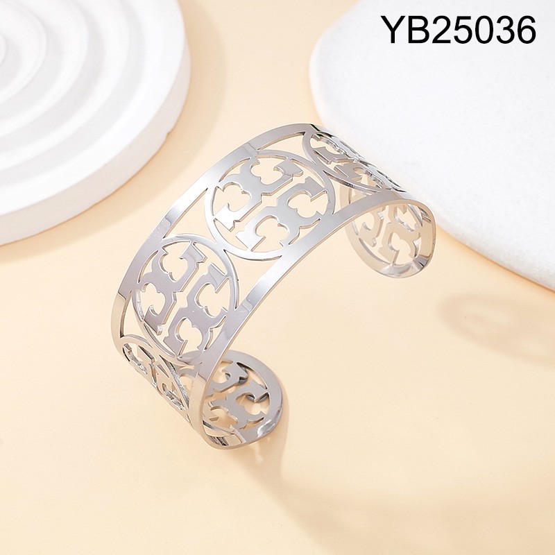 Level B Stainless Steel New Trendy Women Jewelry Steel color Open Bangle;Bangle size can be adjusted freely