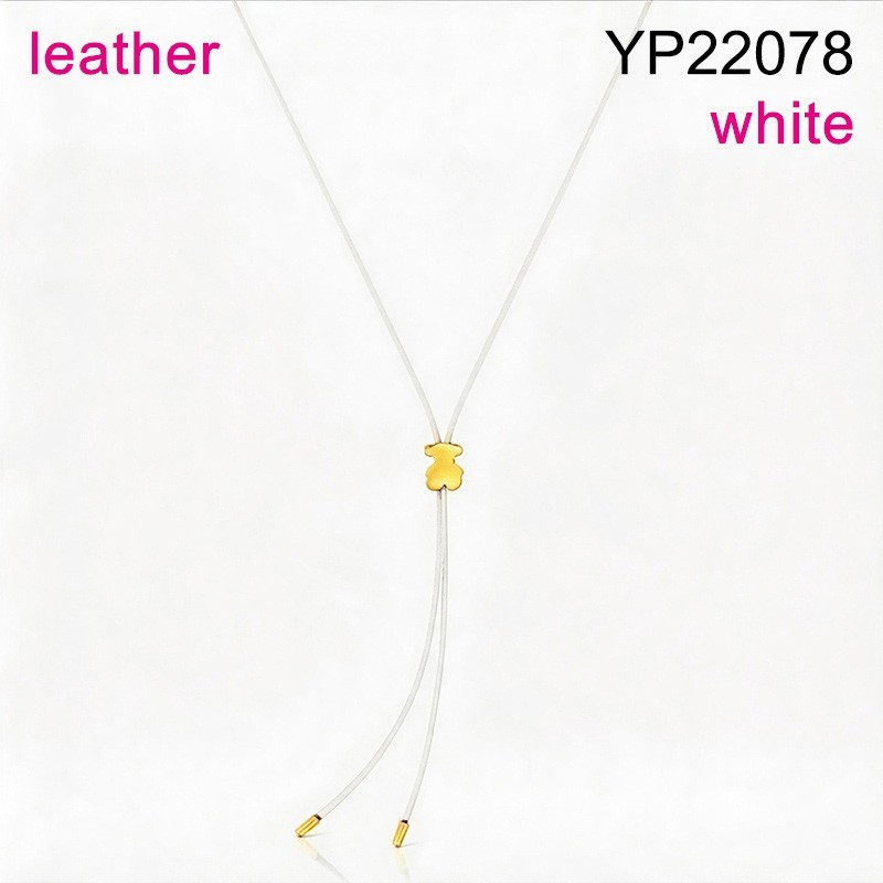 Level B Stainless Steel New Trendy Women Jewelry Animal Golden Adjustable Drawstring White Leather Pendant