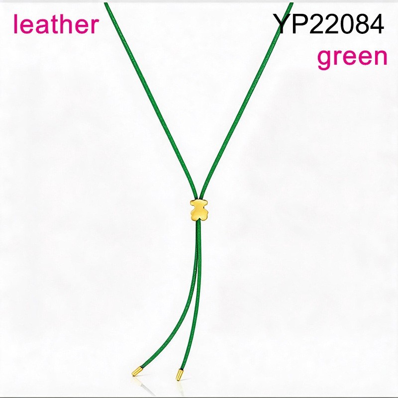 Level B Stainless Steel New Trendy Women Jewelry Animal Golden Adjustable Drawstring Green Leather Pendant