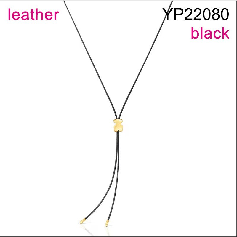 Level B Stainless Steel New Trendy Women Jewelry Animal Golden Adjustable Drawstring Black Leather Pendant