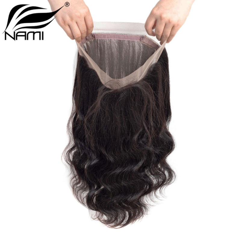 NAMI HAIR 360 Lace Frontal Closure Brazilian Body Wave Virgin Human Hair Natural Color