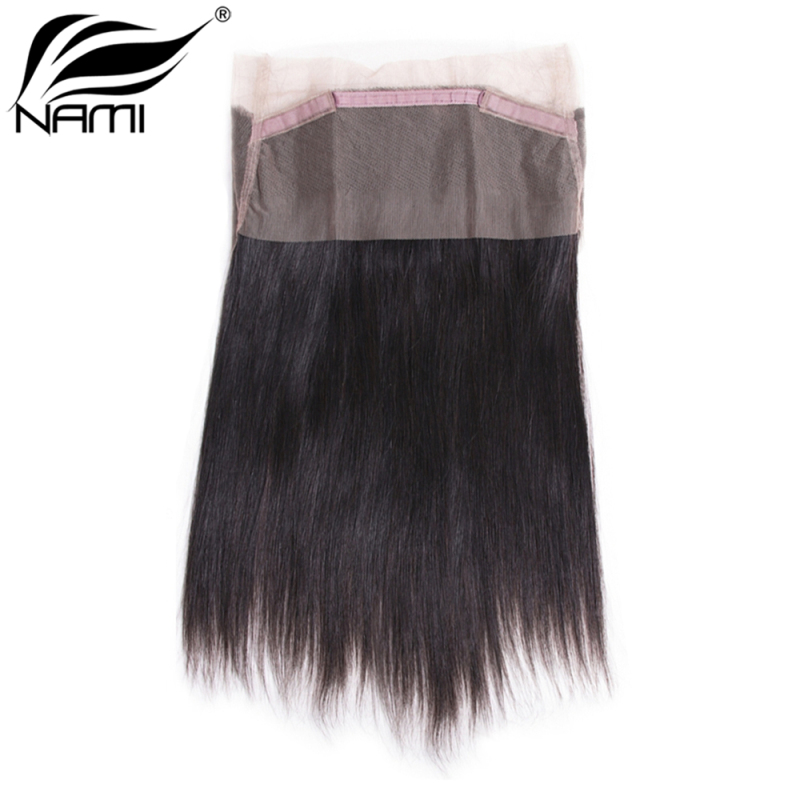 NAMI HAIR 360 Lace Frontal Closure Brazilian Straight Virgin Human Hair Natural Color