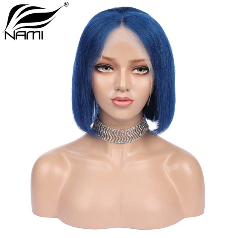 NAMI HAIR Pink Color Short Bob  180% Density Wig Brazilian Straight Virgin Human Hair