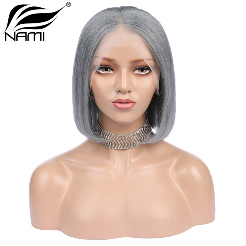 NAMI HAIR Pink Color Short Bob  180% Density Wig Brazilian Straight Virgin Human Hair