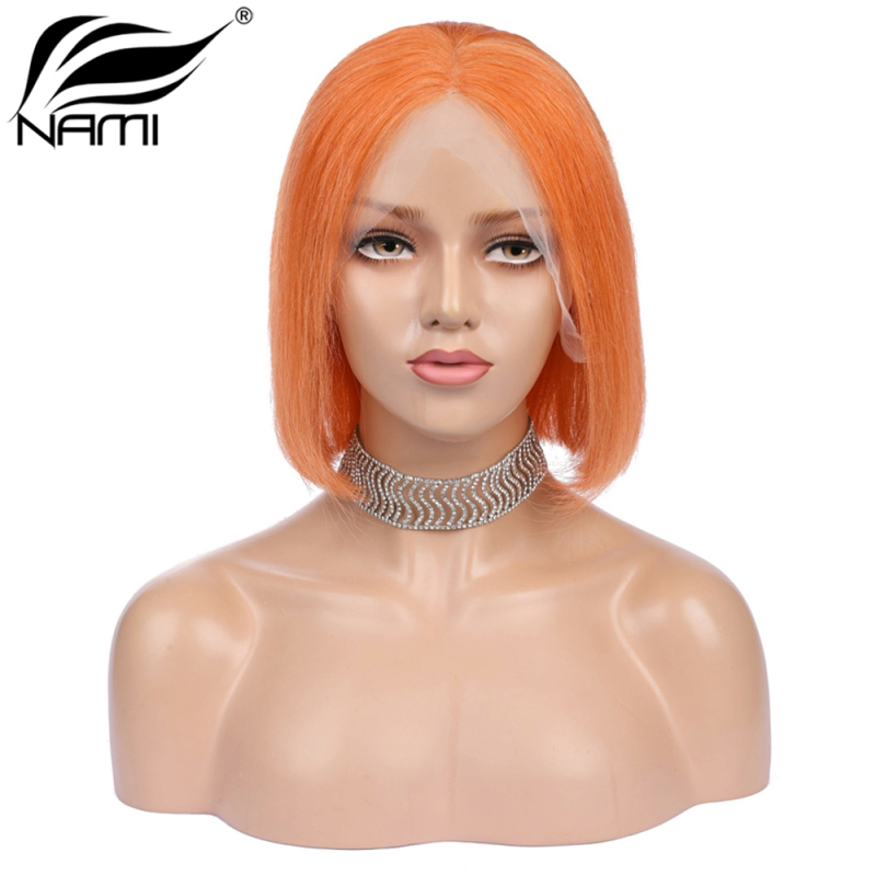 NAMI HAIR Pink Color Short Bob  180% Density Wig Brazilian Straight Virgin Human Hair