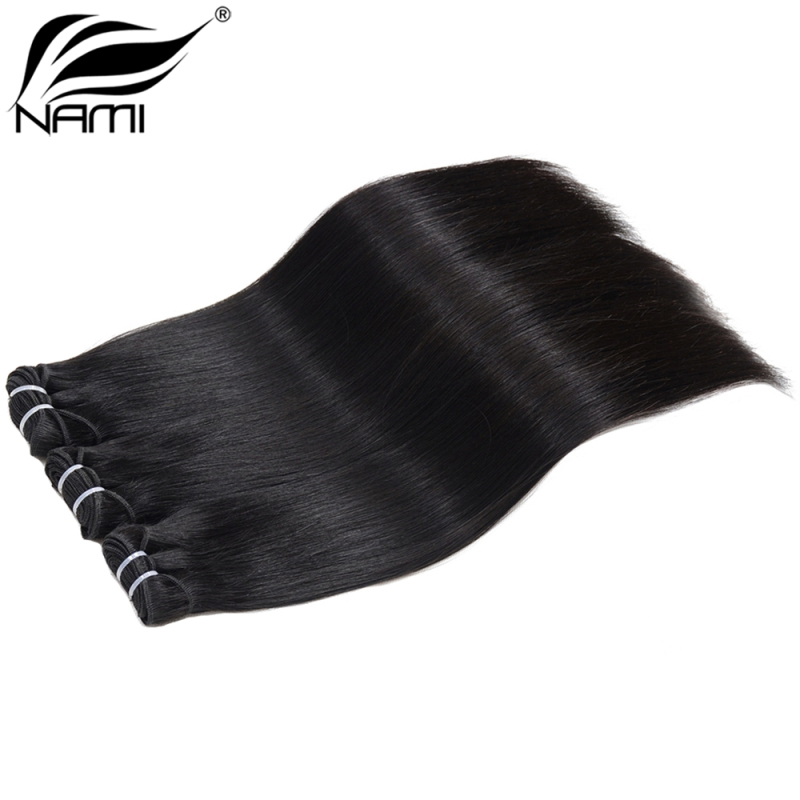 NAMI HAIR Brazilian Double Drawn Straight Virgin Human Hair Extension Natural Color