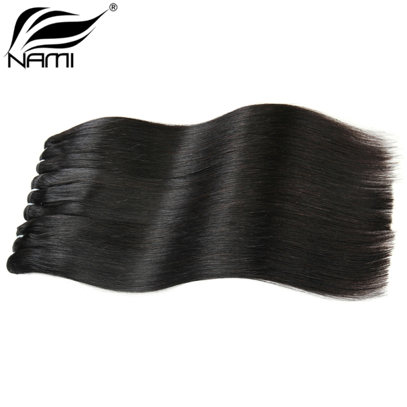NAMI HAIR Brazilian Double Drawn Straight Virgin Human Hair Extension Natural Color