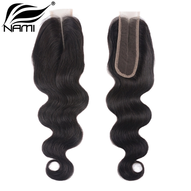 NAMI HAIR 2x6 Lace Closure Brazilian Body Wave Virgin Human Hair Natural Color