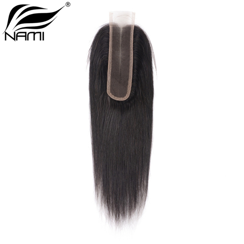NAMI HAIR 2x6 Lace Closure Brazilian Straight Virgin Human Hair Natural Color