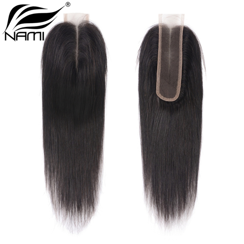 NAMI HAIR 2x6 Lace Closure Brazilian Straight Virgin Human Hair Natural Color