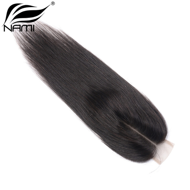 NAMI HAIR 2x6 Lace Closure Brazilian Straight Virgin Human Hair Natural Color