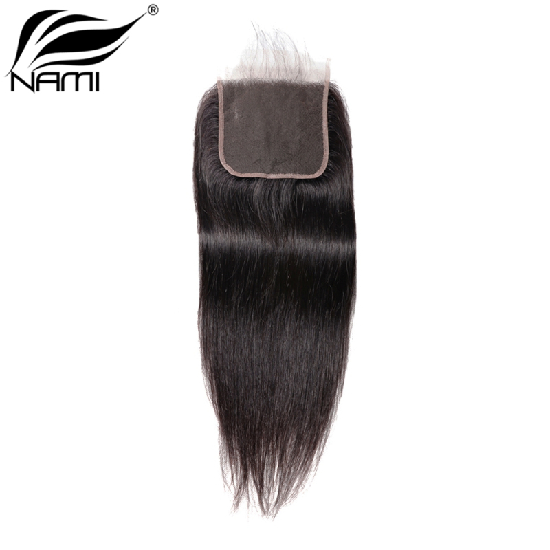 NAMI HAIR 5x5 Lace Closure Brazilian Straight Virgin Human Hair Natural Color