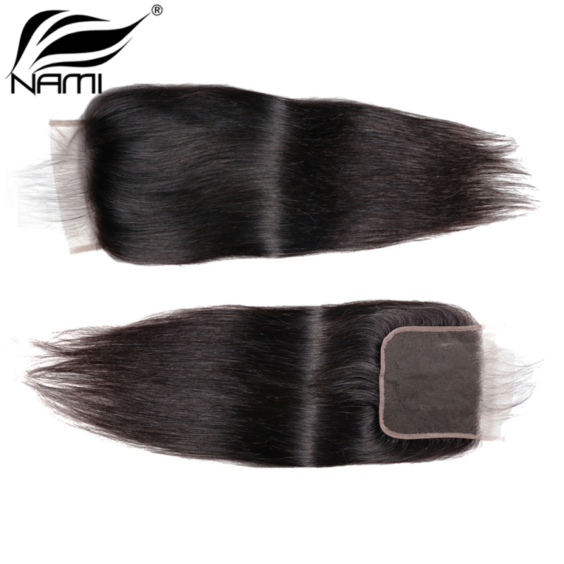 NAMI HAIR 5x5 Lace Closure Brazilian Straight Virgin Human Hair Natural Color