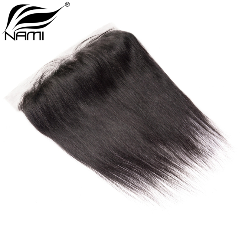 NAMI HAIR 13x4 HD Swiss Lace Frontal Closure Brazilian Straight Virgin Human Hair Natural Color