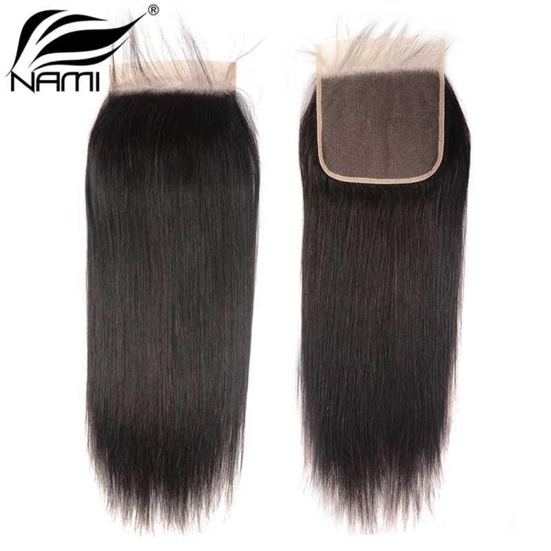 NAMI HAIR 7x7 Lace Closure Brazilian Straight Virgin Human Hair Natural Color