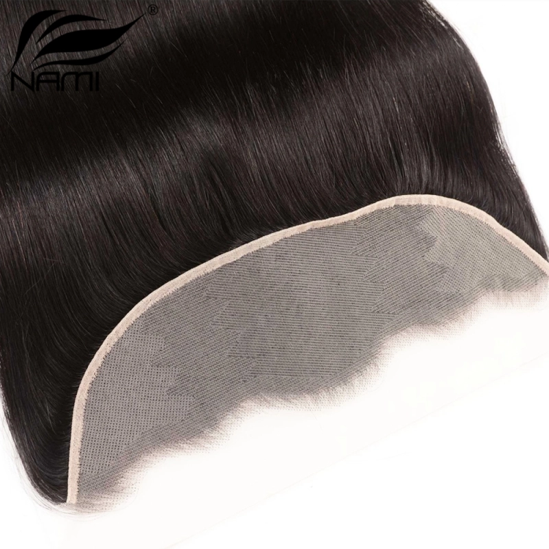 NAMI HAIR 13x4 Transparent Lace Frontal Closure Brazilian Straight Virgin Human Hair Natural Color