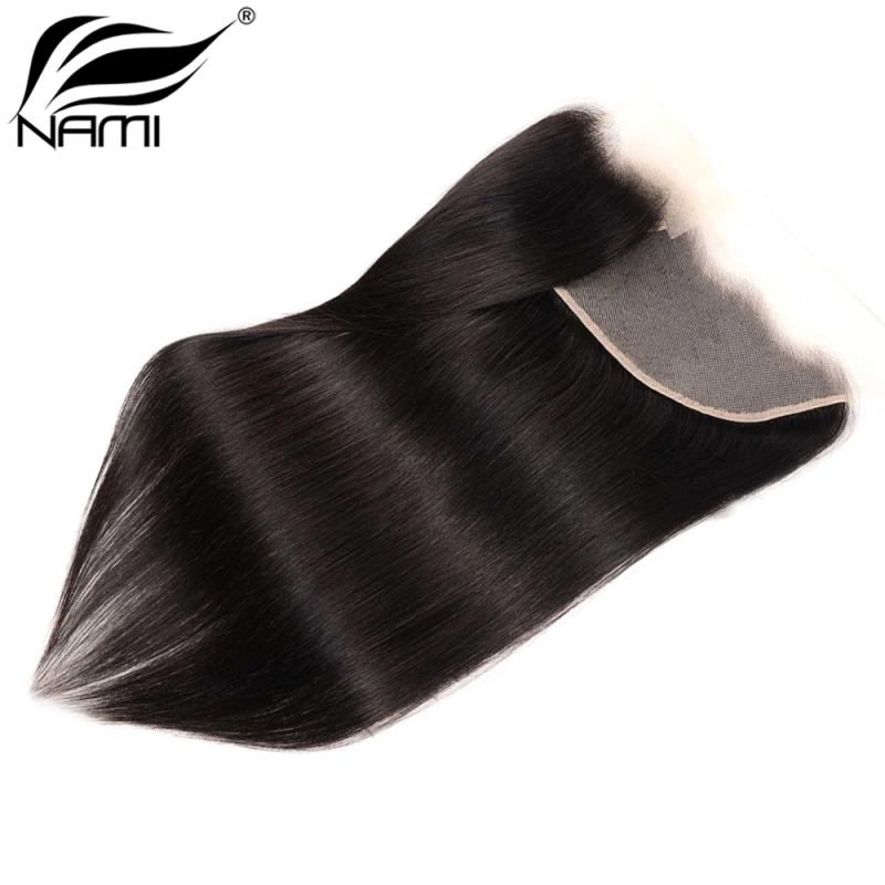 NAMI HAIR 13x4 Transparent Lace Frontal Closure Brazilian Straight Virgin Human Hair Natural Color