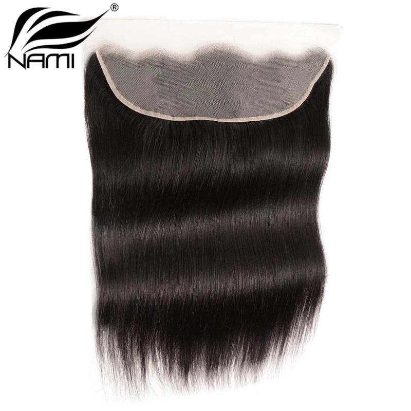 NAMI HAIR 13x4 Transparent Lace Frontal Closure Brazilian Straight Virgin Human Hair Natural Color