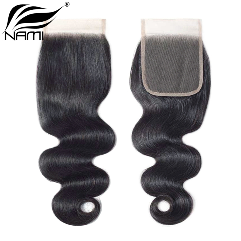 NAMI HAIR 4x4 HD Swiss Lace Closure Brazilian Body Wave Virgin Human Hair Natural Color
