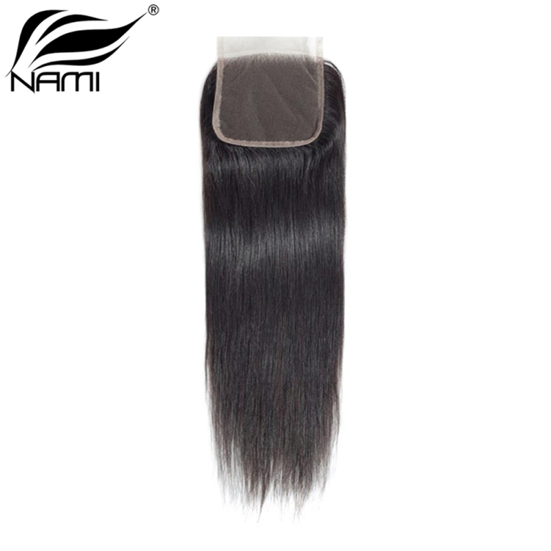 NAMI HAIR 4x4 HD Swiss Lace Closure Brazilian Straight Virgin Human Hair Natural Color