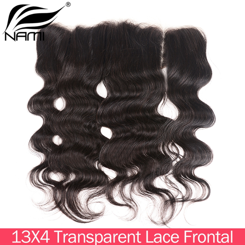 NAMI HAIR 13x4 Transparent Lace Frontal Closure Brazilian Body Wave Virgin Human Hair Natural Color