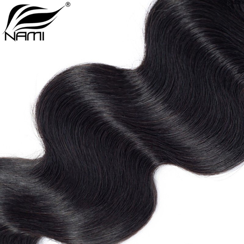 NAMI HAIR 4x4 HD Swiss Lace Closure Brazilian Body Wave Virgin Human Hair Natural Color