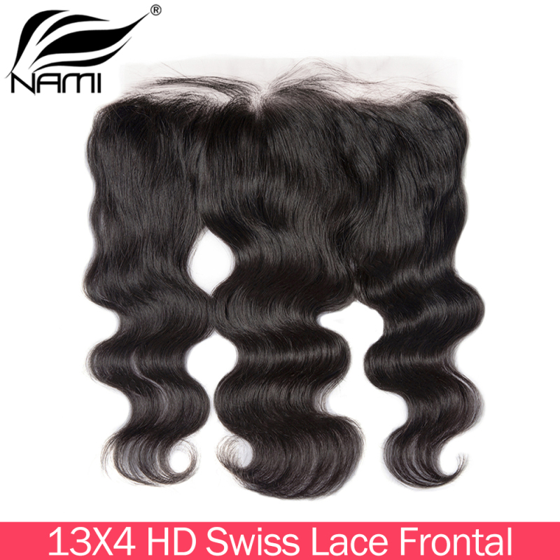 NAMI HAIR 13x4 HD Swiss Lace Frontal Closure Brazilian Body Wave Virgin Human Hair Natural Color