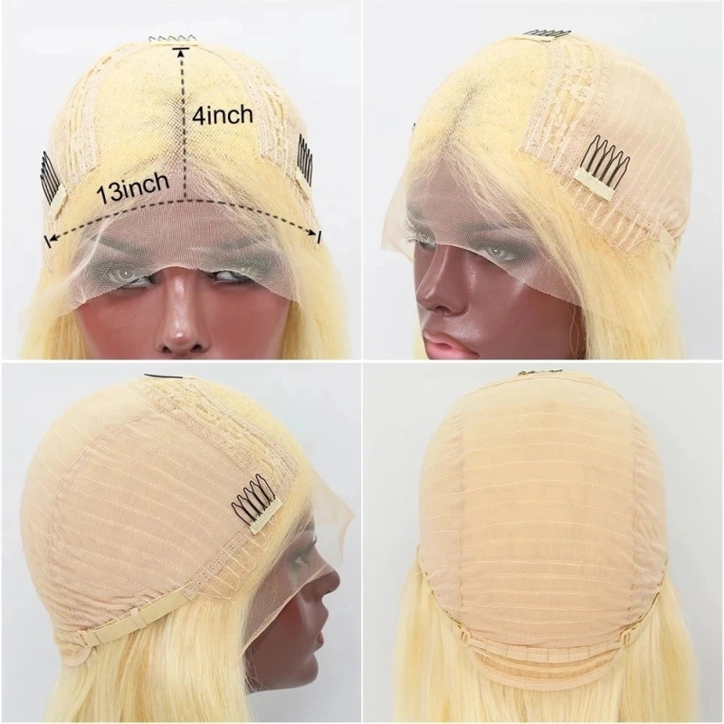 FORIS HAIR 613 Blonde HD Transparent Straight Virgin Human Hair 180% Density Short Bob Lace Wig