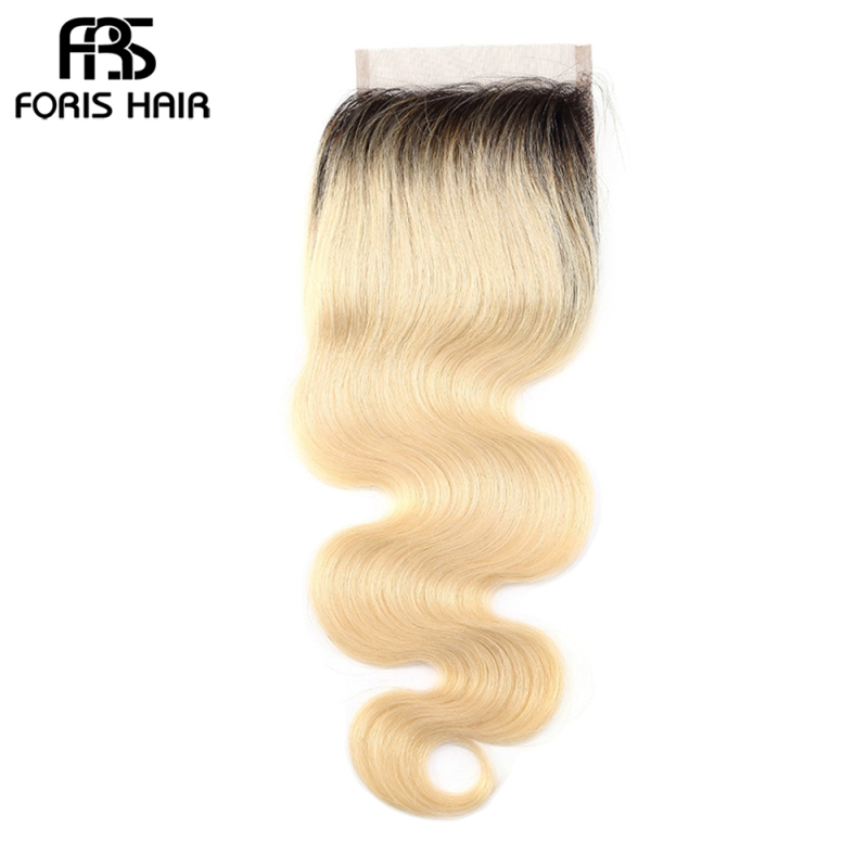 NAMI HAIR T1B/613 Ombre Color 4x4 Lace Closure Brazilian Body Wave Virgin Human Hair