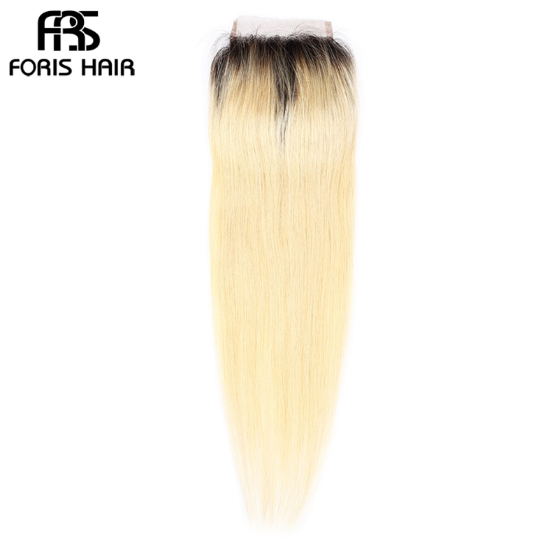 NAMI HAIR T1B/613 Ombre Color 4x4 Lace Closure Brazilian Straight Virgin Human Hair