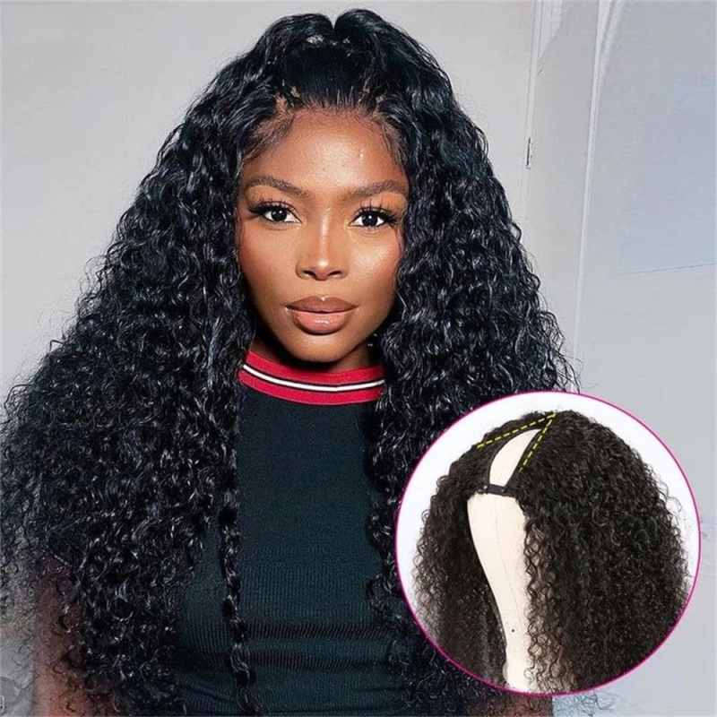 FORIS HAIR U V Part Water Wave Virgin Human Hair Wig