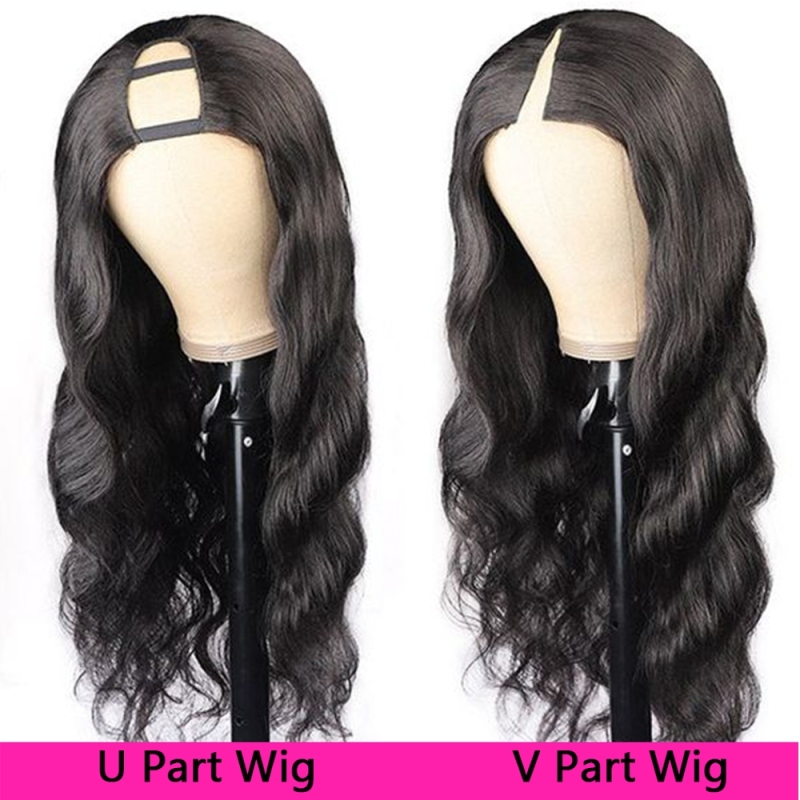 FORIS HAIR U V Part Straight Virgin Human Hair Wig