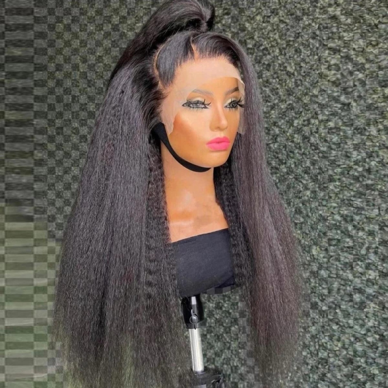 FORIS HAIR 360 Transparent Lace Frontal Kinky Straight Virgin Human Hair Wig