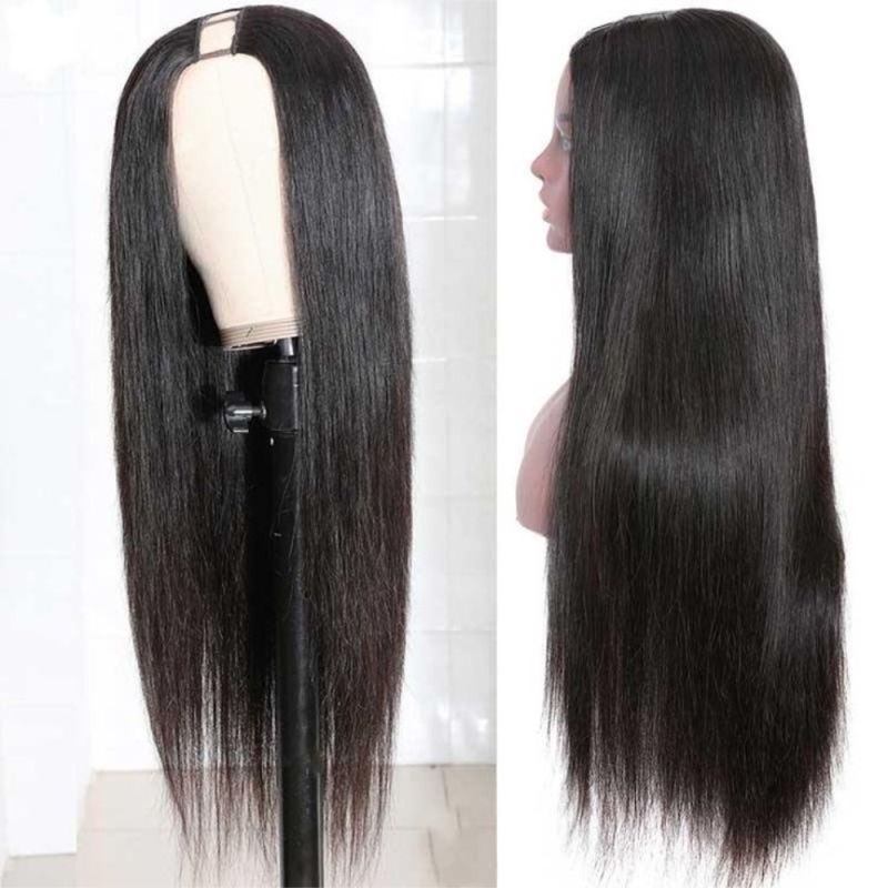 FORIS HAIR U V Part Straight Virgin Human Hair Wig