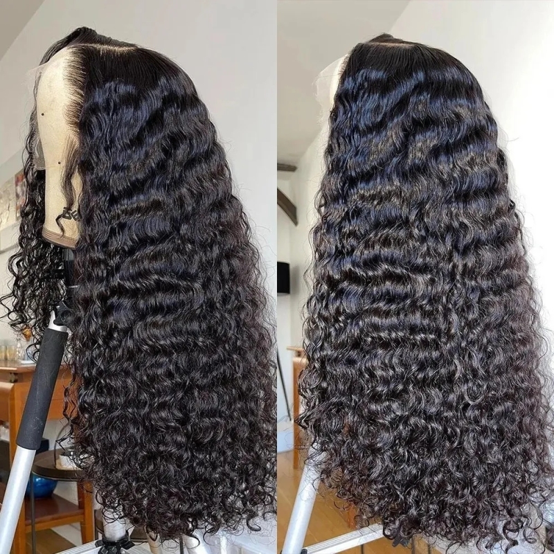 FORIS HAIR 360 Transparent Lace Frontal Deep Wave Virgin Human Hair Wig