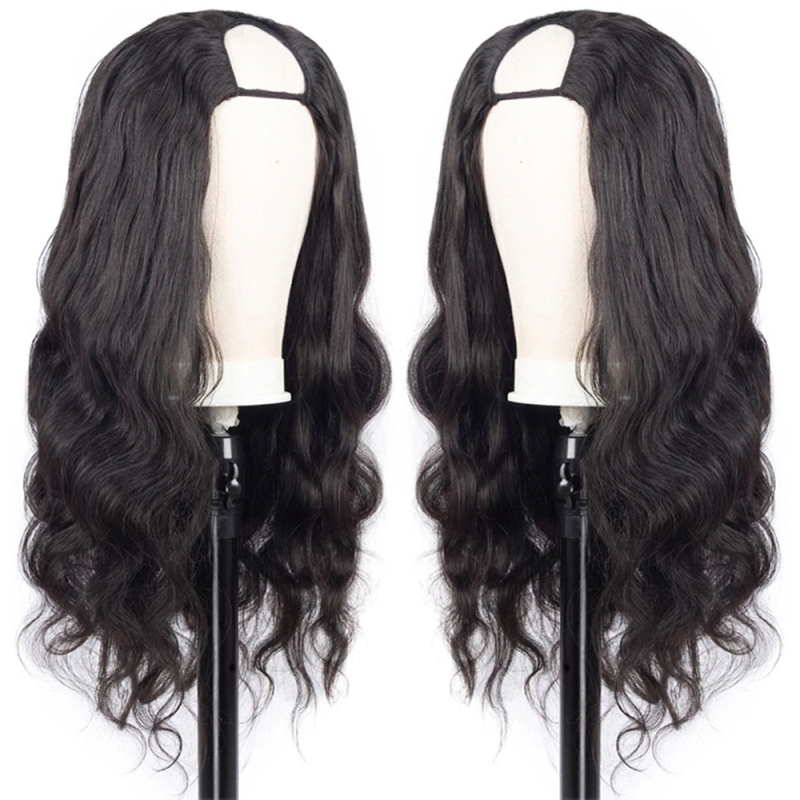 FORIS HAIR U V Part Straight Virgin Human Hair Wig