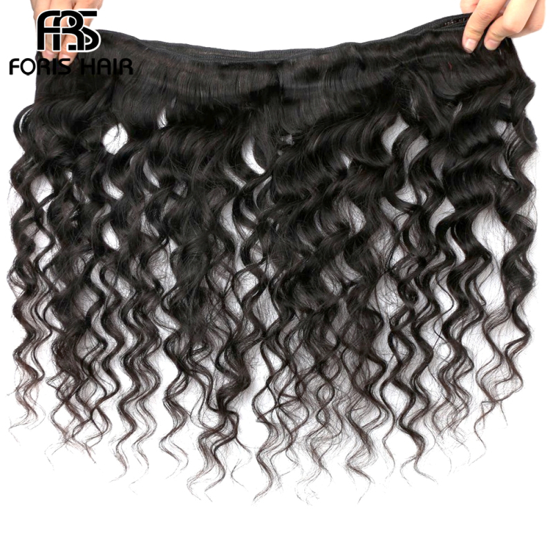 FORIS HAIR Loose Deep Virgin Human Hair Extensions 3 Bundles Natural Color