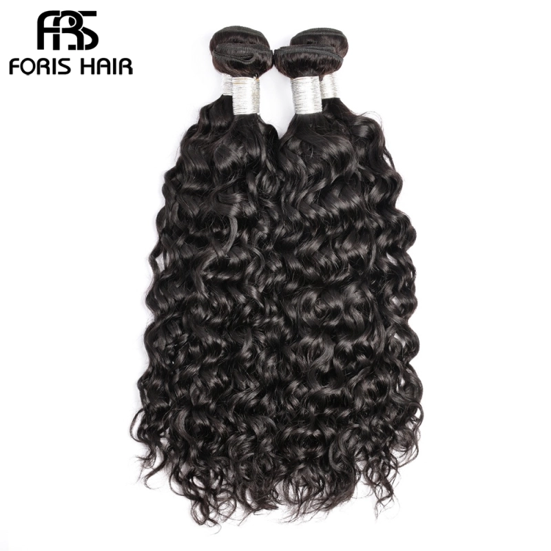 FORIS HAIR Water Wave Virgin Human Hair Extensions 4 Bundles Natural Color