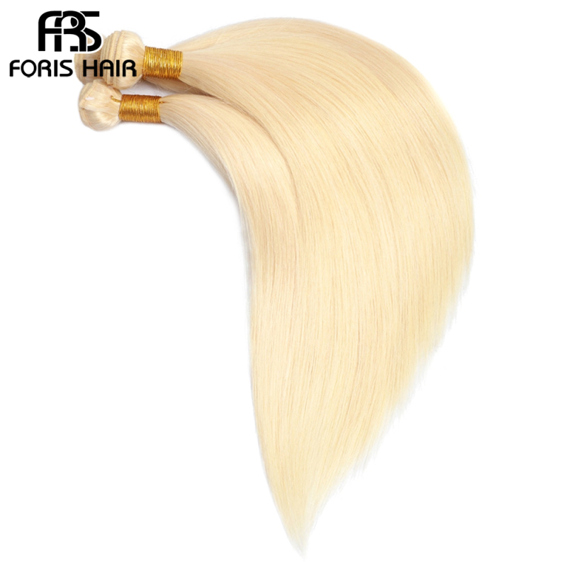 FORIS HAIR Blonde 613 Color Brazilian Straight Virgin Human Hair Extensions 4 Bundles