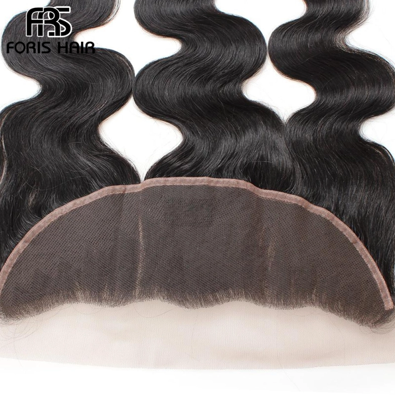 FORIS HAIR 13x4 Transparent Lace Frontal Closure Body Wave Virgin Human Hair Natural Color