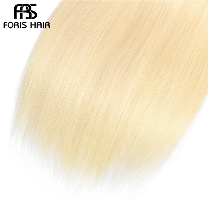 FORIS HAIR 613 Blonde Color Brazilian Straight Virgin Human Hair Extensions 3 Bundles