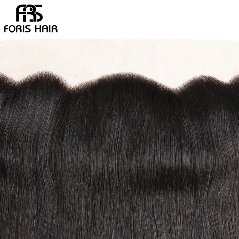 FORIS HAIR 13x4 Transparent Lace Frontal Closure Straight Virgin Human Hair Natural Color