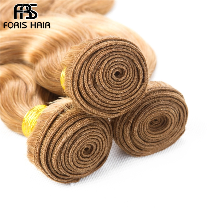 FORIS HAIR 27 Blonde Color Brazilian Body Wave Human Hair Extensions 4 Bundles