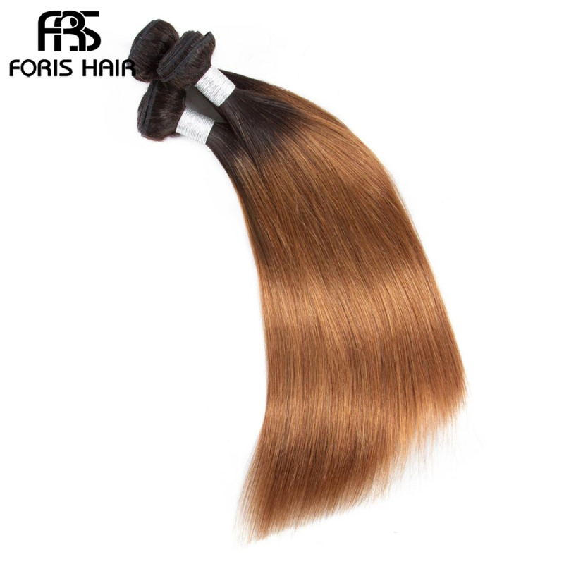 NAMI HAIR Ombre Color T1B/30 Brazilian Straight Human Hair Extensions 4 Bundles